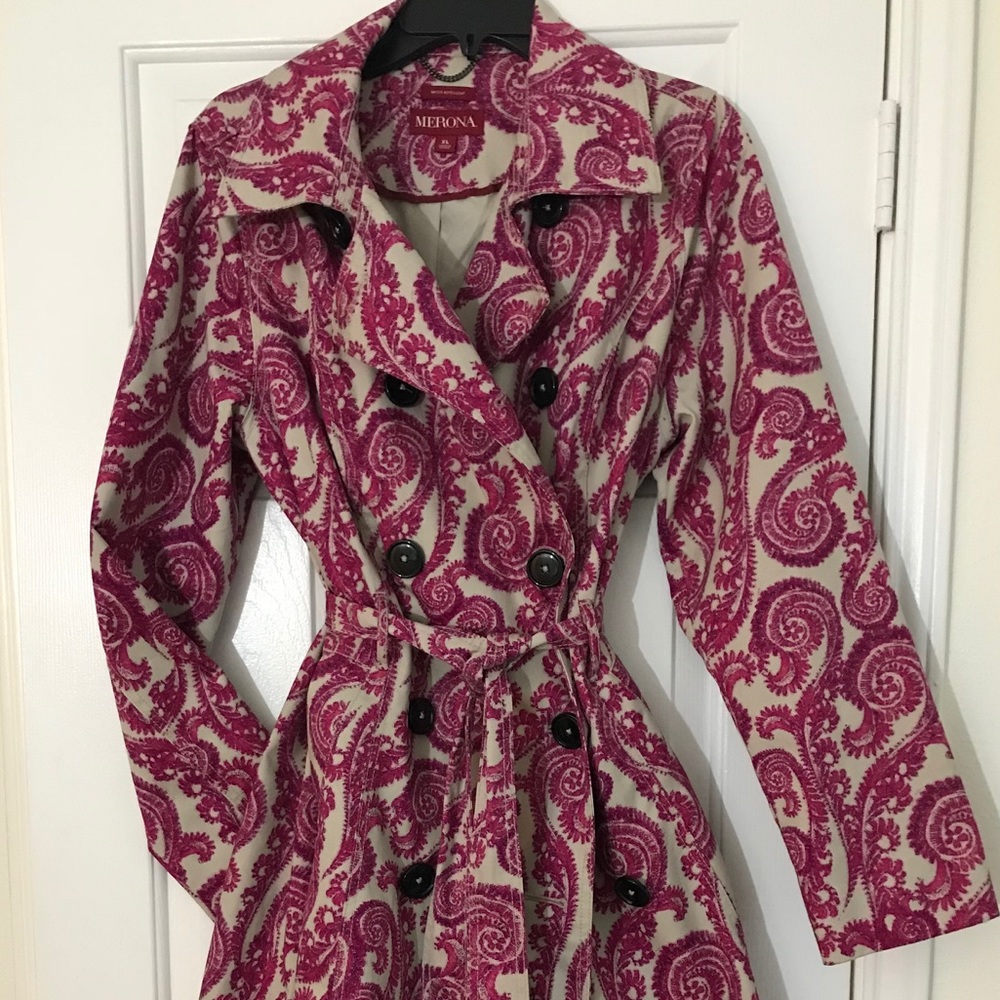Merona Paisley Trench Raincoat